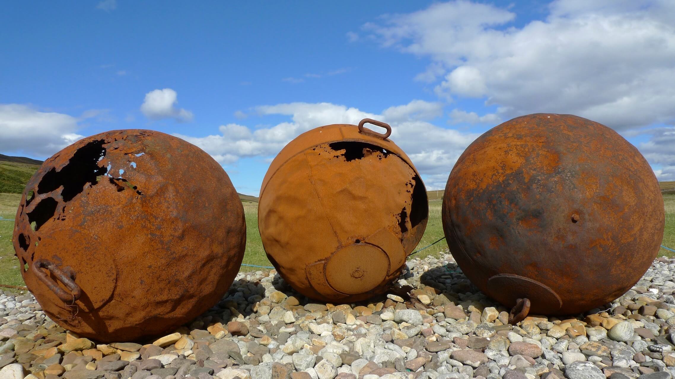 Large rusty balls