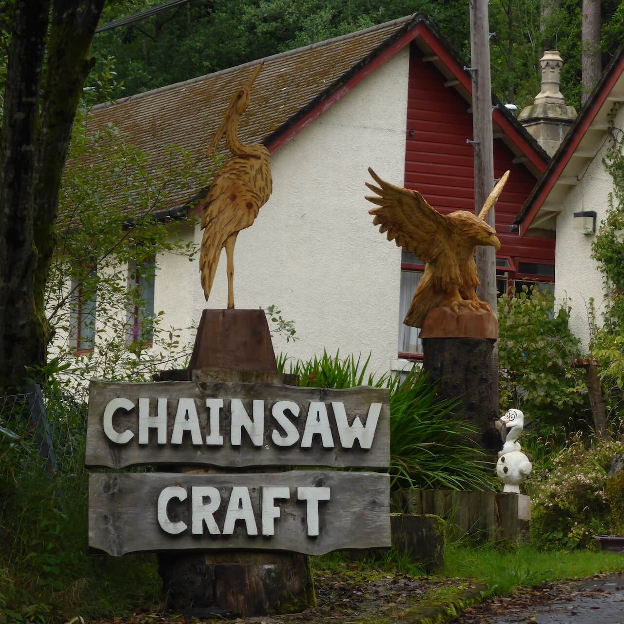 Chainsaw Craft on the shore of Loch Eck