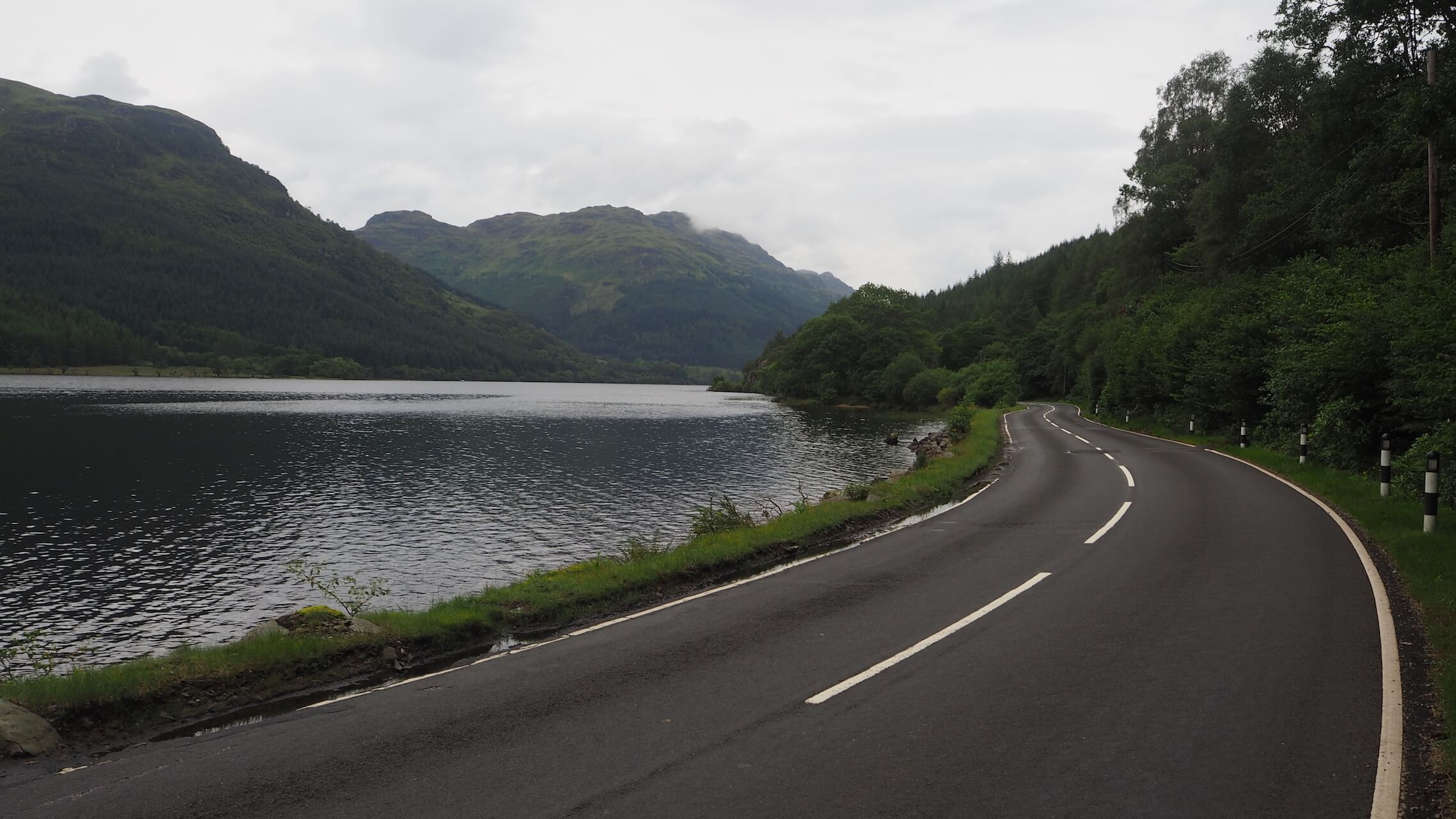 Road winding along Loch Eck