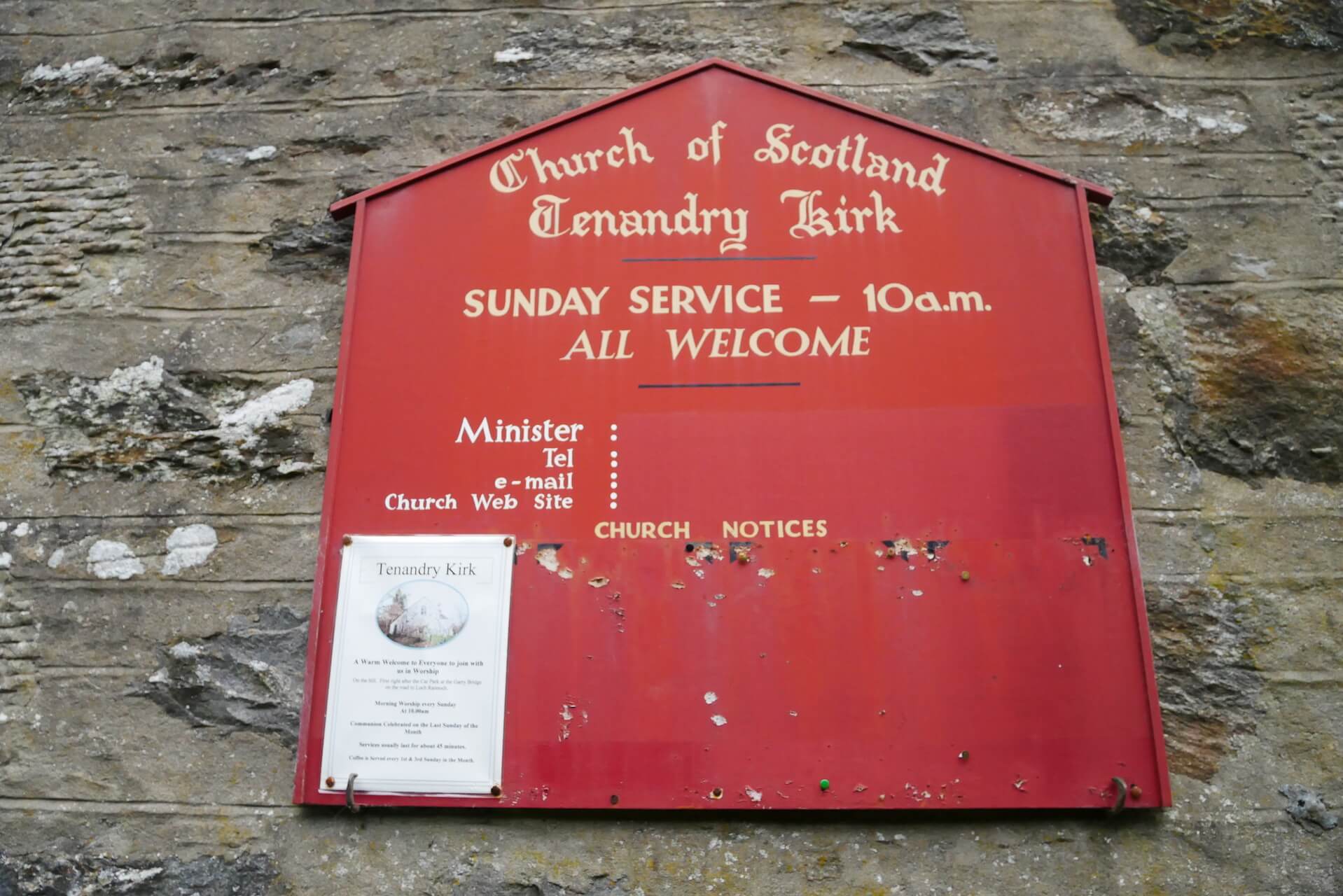 Tenandry Church Sign