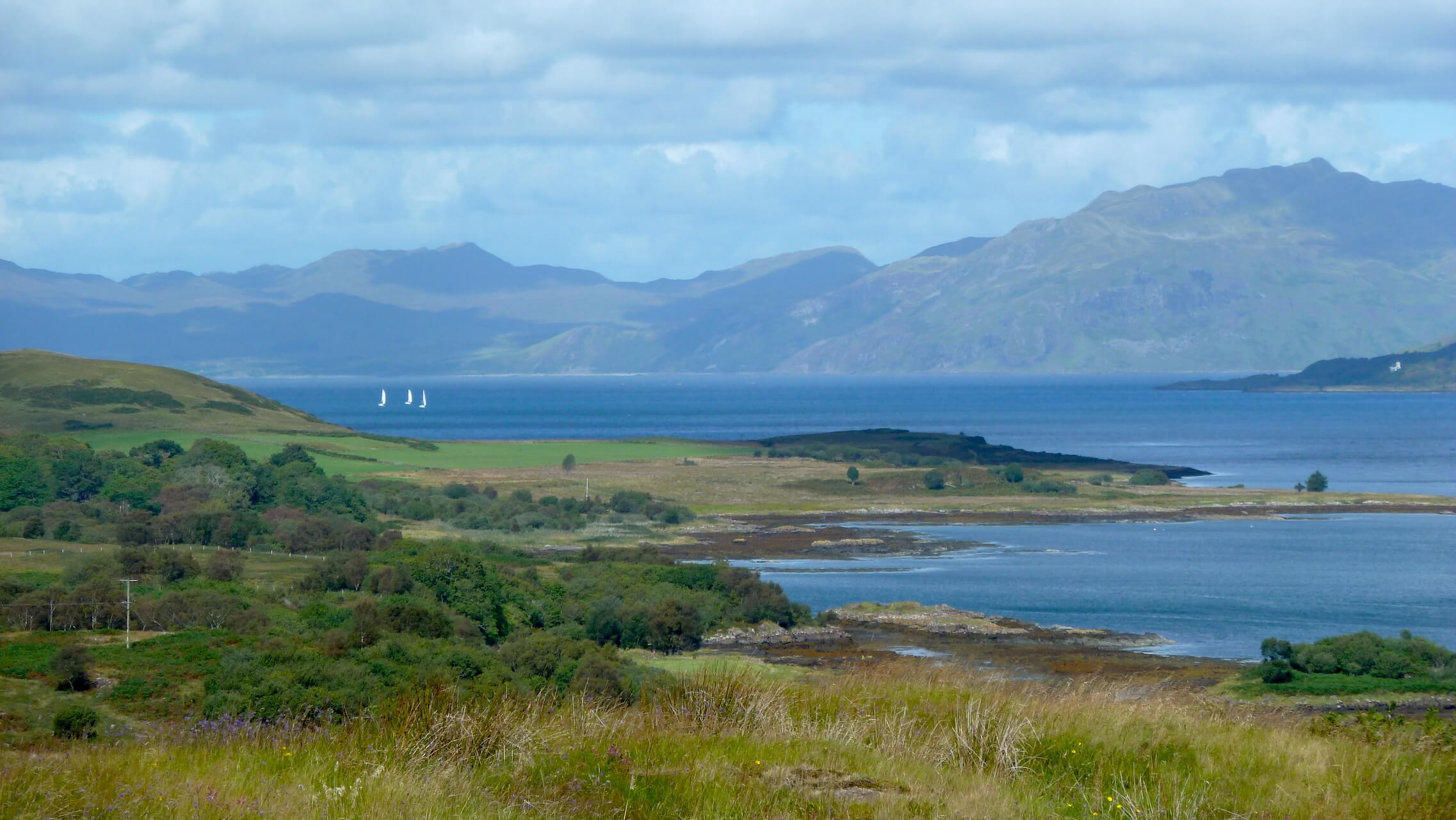 View over the Sound of Mull looking toward the Ardnamurchan Peninsula