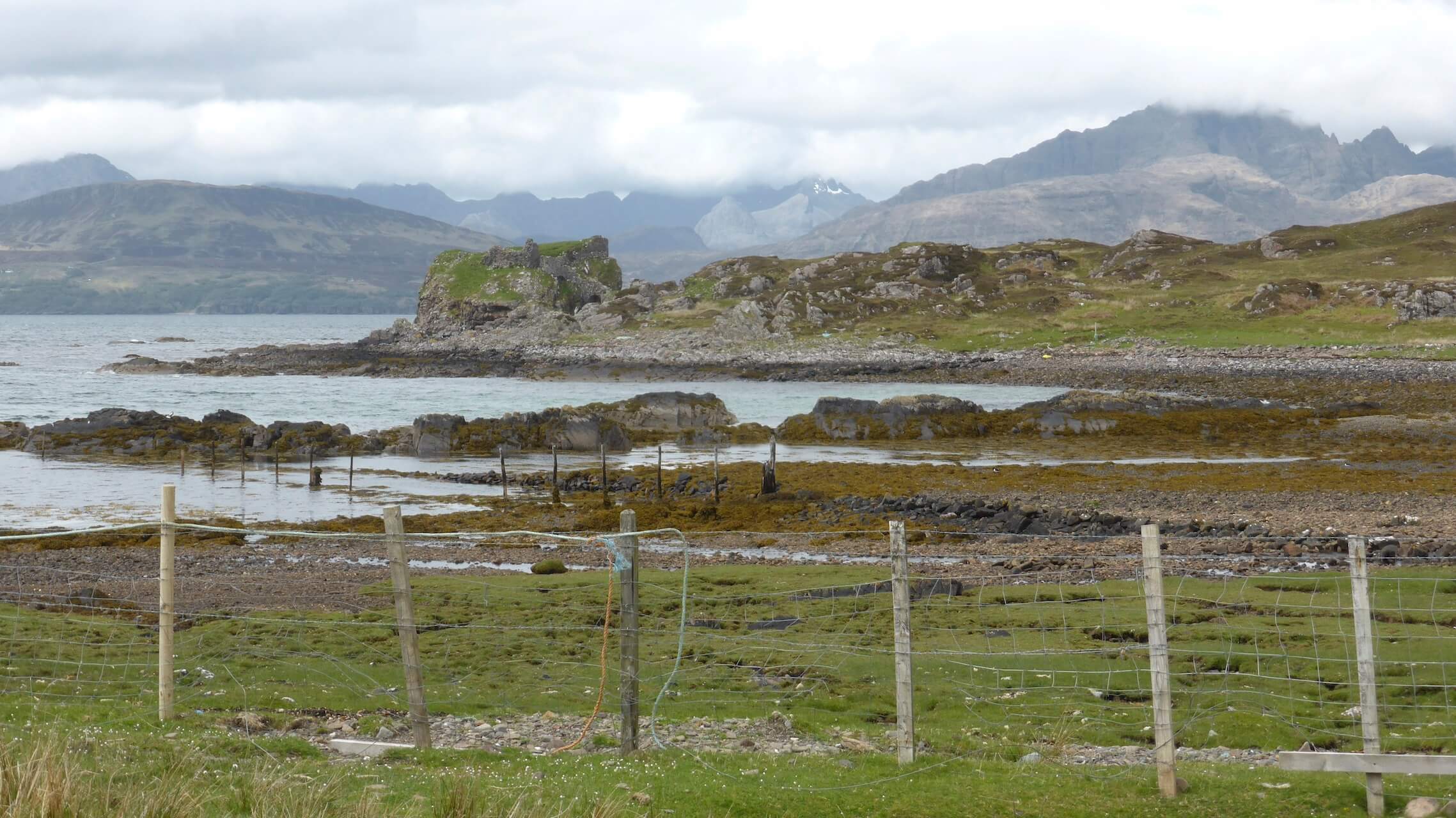 Ruins of Dunscaith Castle near Tokavaig, Sleat Peninsula, Skye