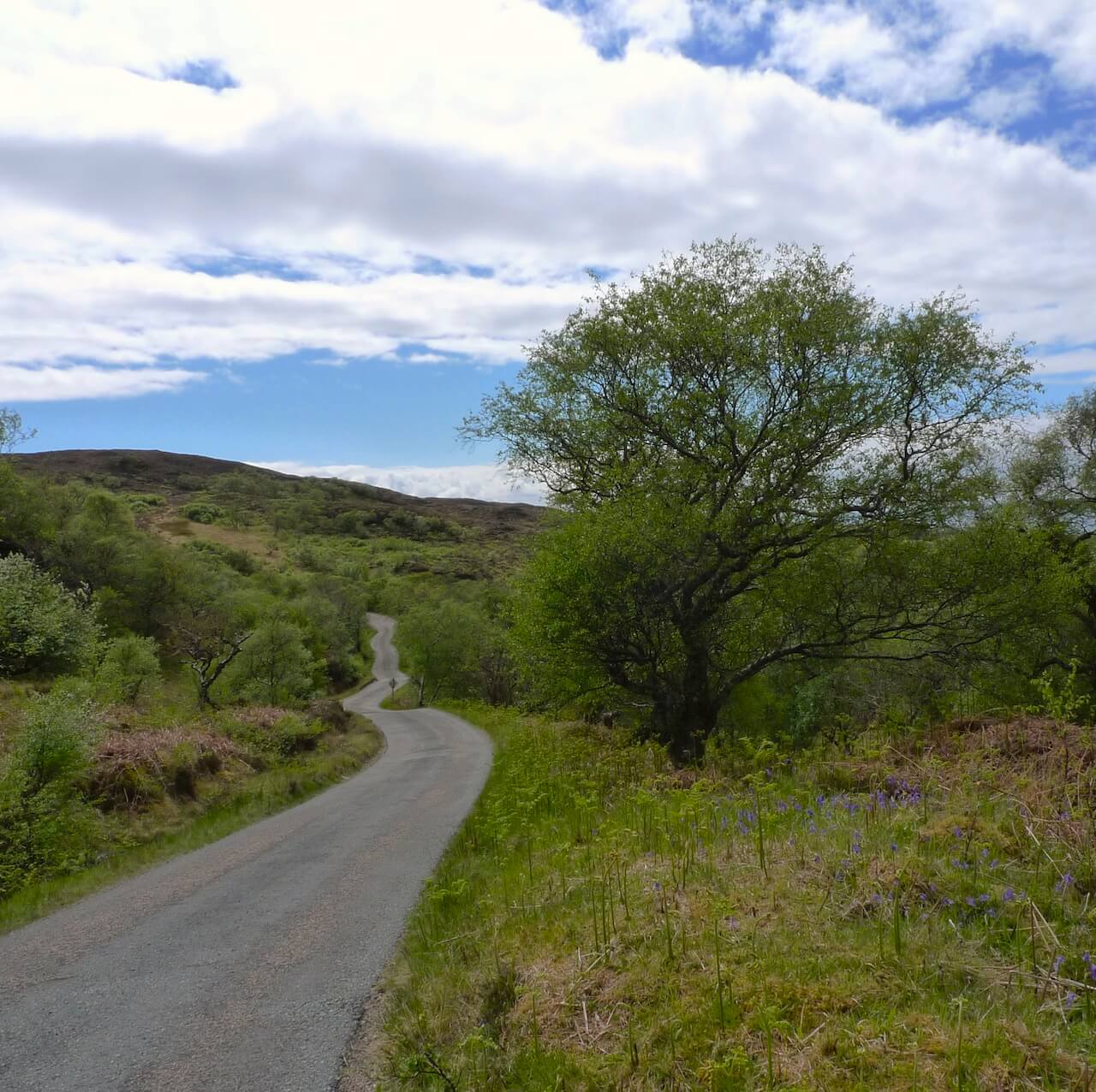 An empty, single track road near Tarskavaig on the Sleat Peninsula, Isle of Skye